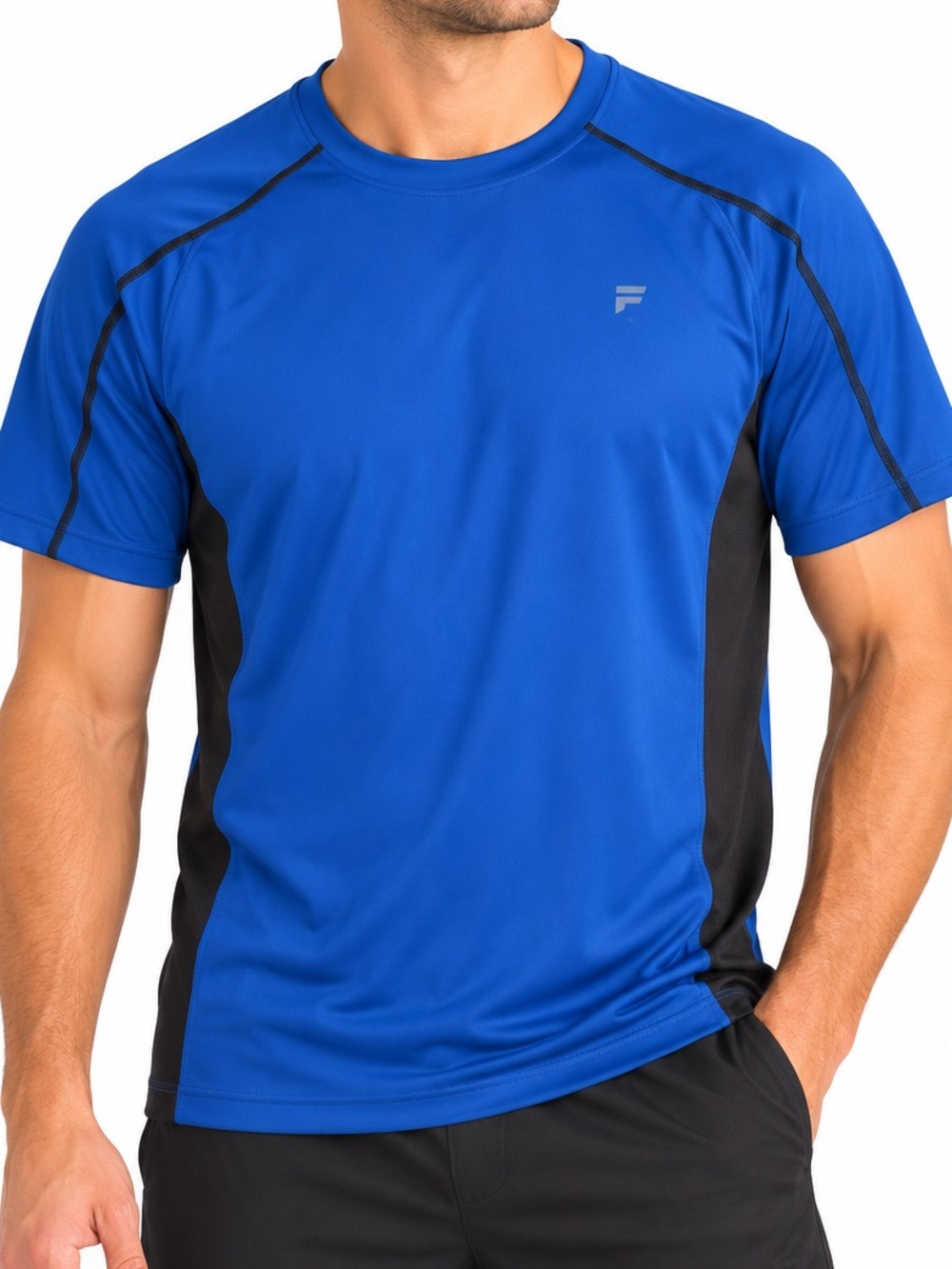 FILA Sport Performance Athletic Shirt Blue Black Short Sleeve Men’s XXL
